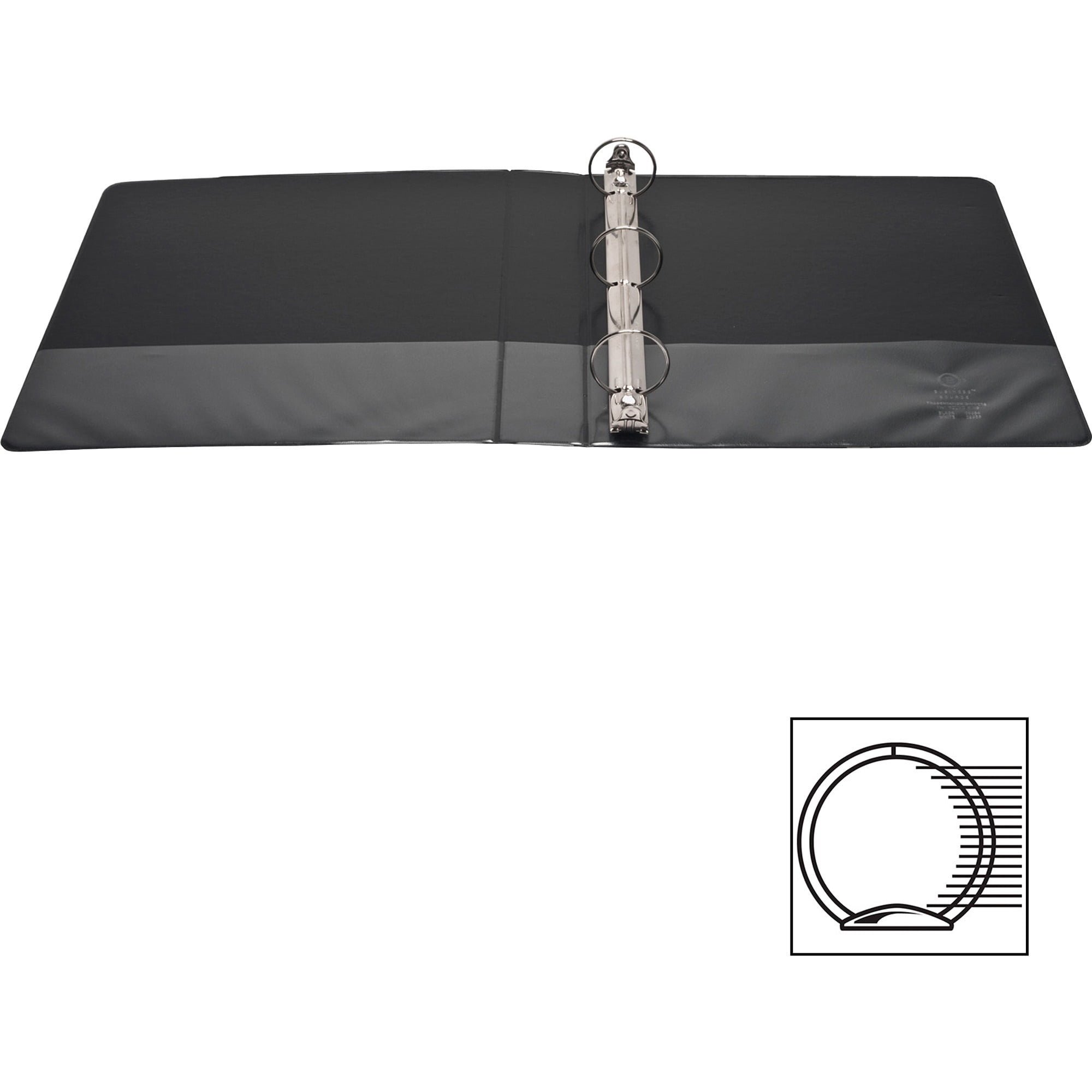 Business Source Round Ring View Binder - 1 1/2" Binder Capacity - Letter - 8 1/2" X 11" Sheet Size - 350 Sheet Capacity - Round Ring Fastener(s) - 2 Internal Pocket(s) - Chipboard, Polypropylene -
