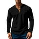 thumbnail image 1 of pstuiky hombres de manga larga, Camisa informal de moda para hombre, con cuello en V y mangas, transpirable top de hombre m, 1 of 6