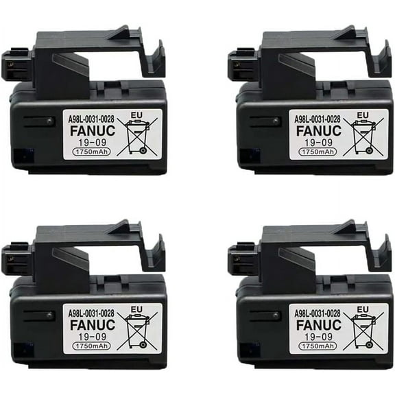 4-Pack 1750mAh 3V PLC Battery Replacement for Fanuc A98L-0031-0028, A02B-0323-K102 3V Battery