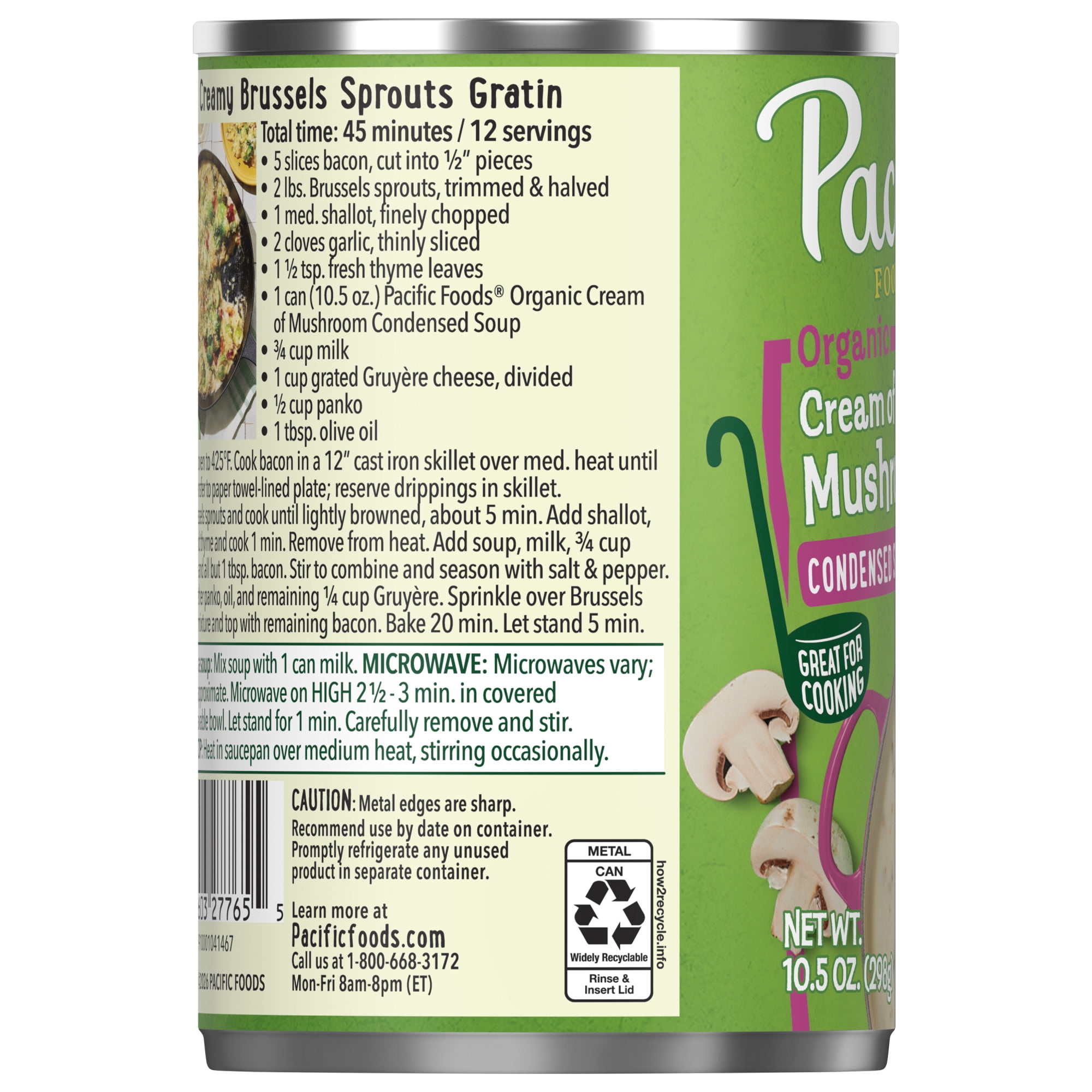 (2 pack) Pacific Foods Organic Cream of Mushroom Soup, 10.5 oz Can