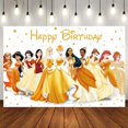thumbnail image 1 of Fondo de foto de fiesta de Frozen, fondo colorido de dibujos animados, Anna, Elsa, Reina de la nieve, feliz cumpleaños, Baby Shower, 1 of 4
