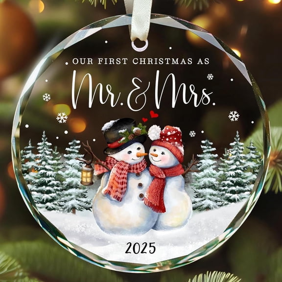 First Christmas Married Ornament 2025 - Just Married Ornaments, Mr and Mrs Ornaments 2025