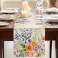 thumbnail image 3 of Table Runners 72 Inches Long Dress Scarves, Pink Orange Flowers Farmhouse Kitchen/Dining Table Runner, Coffee Tablerunners, Spring Floral Farmhouse Botanical Rustic 18x72 Inch, 3 of 9
