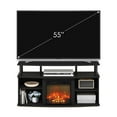 thumbnail image 7 of Furinno Jensen Open Shelving Storage Fireplace Entertainment Center for TV up to 55 Inch, Americano/Black, 7 of 7