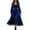 Blue, variant on Women's Renaissance Dress Velvet Evening Gown, V-Neck Long Sleeve Medieval Dress with Lace Panel Detailing White 2Xl