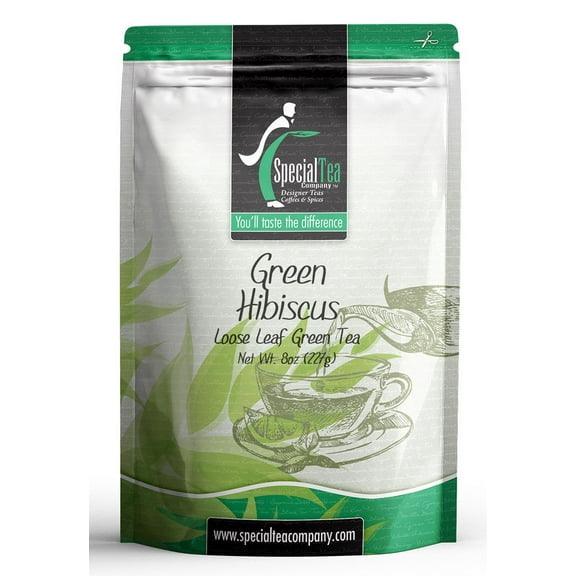 Special Tea Green Hibiscus Green Tea, Loose Leaf 8 oz