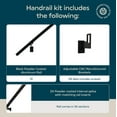 thumbnail image 2 of Modern Aluminum Handrail Grab Bar Kit, Adjustable Steel Brackets Included, Returns to Wall, 17 Foot Handrail, Black, 2 of 8