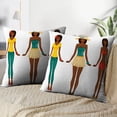 thumbnail image 3 of LALILO Throw Pillow Covers Girls Summer Clothes Body African Cushion Cover 18" x 18", 2 Pack, 3 of 6