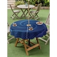 thumbnail image 5 of Outdoor Tablecloth with Umbrella Hole Zipper Blue Helix Stripes Round Tablecloth 60" Waterproof Outside Table Cloth Modern Minimalism Abstract Line Art Patio Table Cover Tablecloths for Picnic Party, 5 of 8