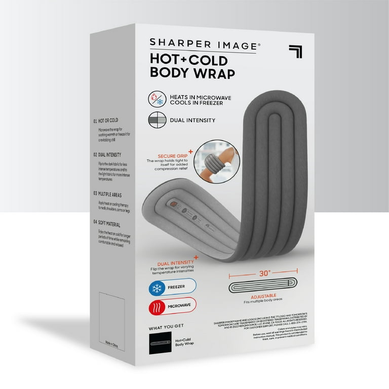 Sharper Image Hot + Cold Dual-Intensity Fabric Body Wrap - Grey