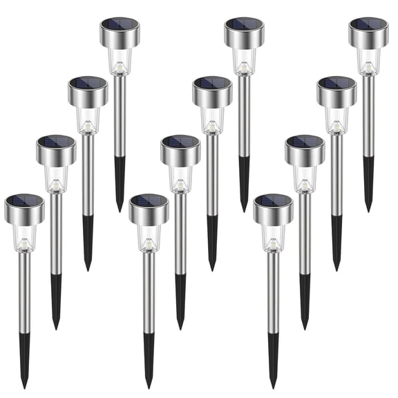 DAYBETTER 12 pack Solar Lights Outdoor, LED Solar Waterproof Pathway Lights for Garden, Patio, Yard, Walkway