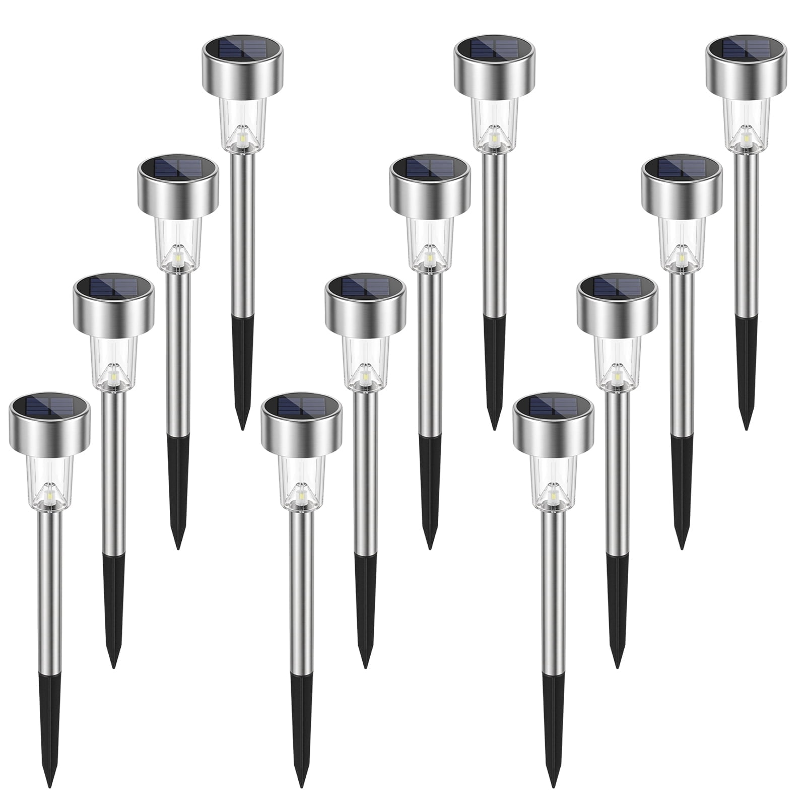 DAYBETTER 12 pack Solar Lights Outdoor, LED Solar Waterproof Pathway Lights for Garden, Patio, Yard, Walkway