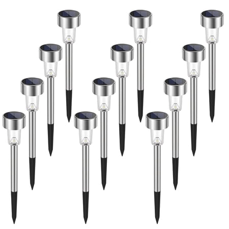 DAYBETTER 12 pack Solar Lights Outdoor, LED Solar Waterproof Pathway Lights for Garden, Patio, Yard, Walkway