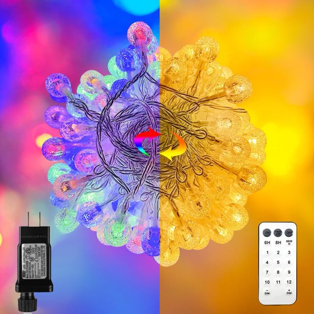 Cadena de luces RatHun de 116 pies, 200 LED, multicolor, resistente al agua