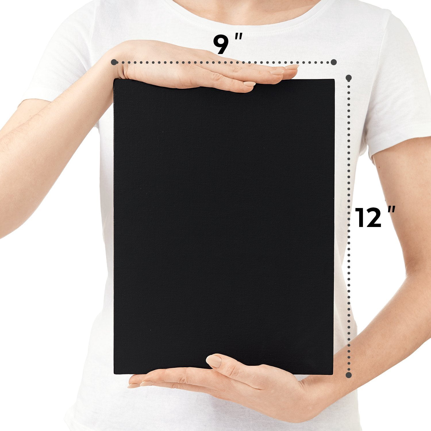 Arteza Canvas Panels, Classic, Black, 9"x12", Blank Canvas Boards for Painting- 14 Pack