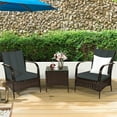 thumbnail image 3 of Pemberly Row 3-piece Wicker Rattan Patio Furniture Set with Cushions in Gray, 3 of 12