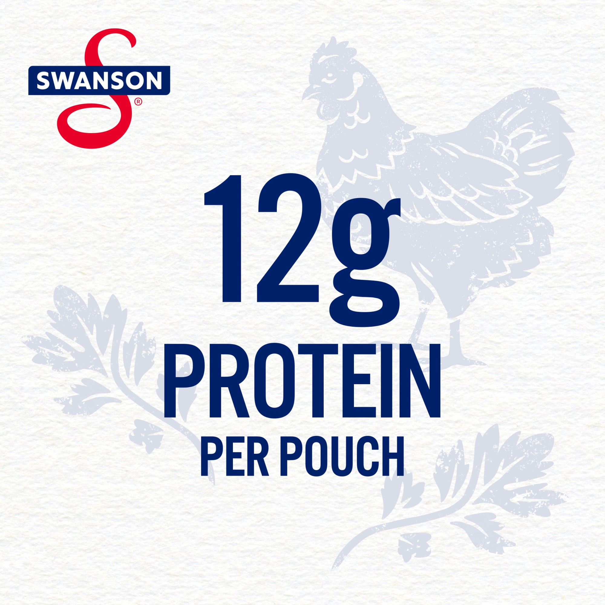 (12 pack) Swanson Original White Chunk Fully Cooked Chicken, Ready to Eat, Simple on-the-Go Meals, 2.6 oz Pouch
