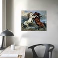 thumbnail image 4 of PIKWEEK Horse Wall Art Canvas Painting Wall Art Fighting Horses Famous Artwork Posters Romanticism Vintage Prints Wall Decor 16*12inch/20*16inch, 4 of 6