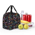 thumbnail image 4 of Rateoe Basketball Pattern Insulated Lunch Bag with Thick Aluminum Foil Lunch Tote Bag with Front Pocket for Men and Women, Ideal for Work, School, Picnics, and Travel, 4 of 5