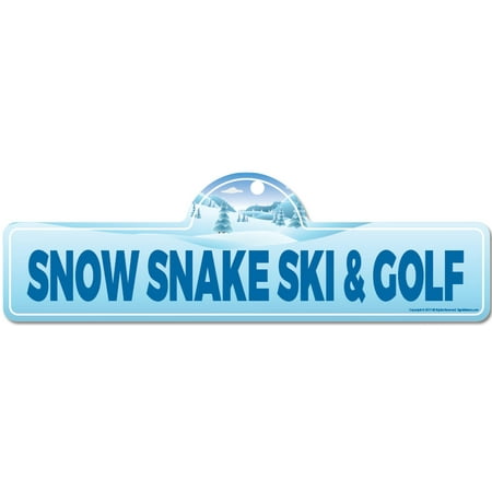 - Snow Snake Ski & Golf Street Sign | Indoor/Outdoor | Skiing, Skier, Snowboarder, Décor for Ski Lodge, Cabin, Mountian House | SignMission personalized gift