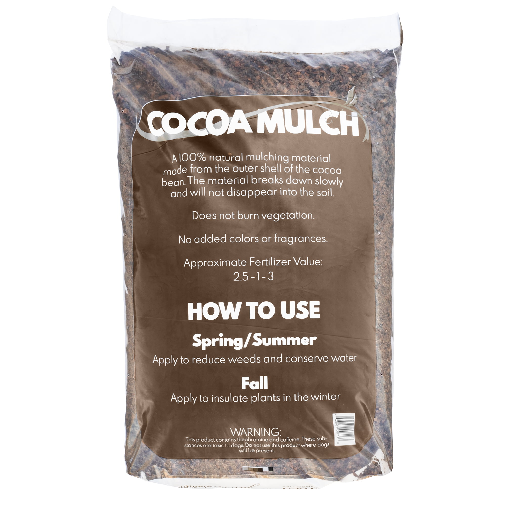 Garden Elements 100% Natural Cocoa Bean Shell Mulch for Gardens, Flower Beds, Potted Plants, and Mulching, 2 cu ft
