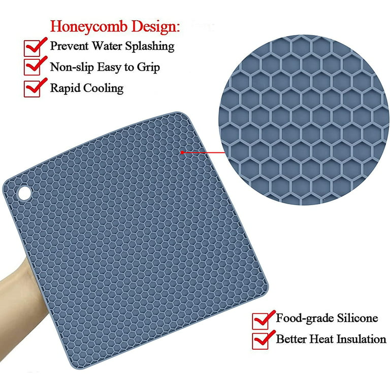 Large Silicone Trivet Mat Set: Heat Resistant Pot Holders for Hot