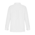 thumbnail image 4 of UHHDNAED Womens Cotton Linen Button Down Shirt 2025 Summer Casual Long Sleeve Solid Color Shirts Loose Work Tops with Pocket - White, 4 of 6