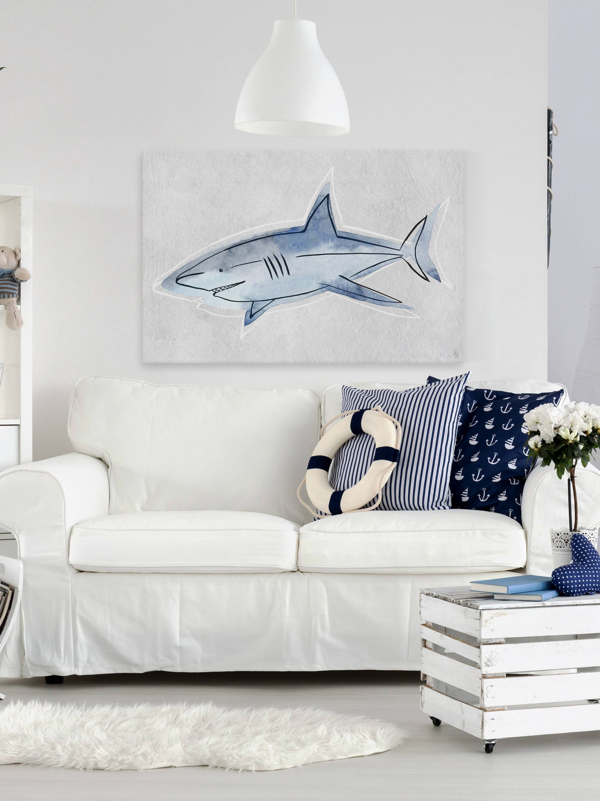 Marmont Hill The Great Shark Canvas Wall Art