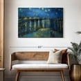 thumbnail image 3 of Elephant Stock The Starry Night Over The Rhone Wall Art - Horizontal Canvas Wall Art - Living Room Wall Decor - Nature Canvas - Gray And Blue Decor By Vincent Van Gogh - 45" x 30", 3 of 8