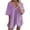 Purple, variant on DeHolifer Pajama Set for Women V Neck Short Sleeve Loose Casual 2 Piece Lounge Set Tops And Shorts Solid Soft Sleepwear Hot Pink Medium
