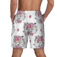 thumbnail image 2 of Lsque Mens Swim Trunks Cartoon Poodle Dog Pattern - Bathing Suit Compression Liner - Beach Swim Shorts Swimwear - (S-3XL) - Stretch Quick Dry -XX-Large, 2 of 9