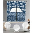 thumbnail image 3 of Blue Leaves Kitchen Curtains Sets 24 Inch Length with Valance, Farmhouse Pastoral Spring Leaf Branch Swag Valances and Tiers Curtain Set Drapes Swag Curtains for Living Room, Bathroom, Bedroom, Cafe, 3 of 6