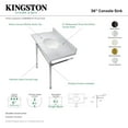 thumbnail image 4 of Kingston Brass 36 inch Carrara Marble Vanity Top with Stainless Steel Legs for Bathroom Sink, 4 of 5