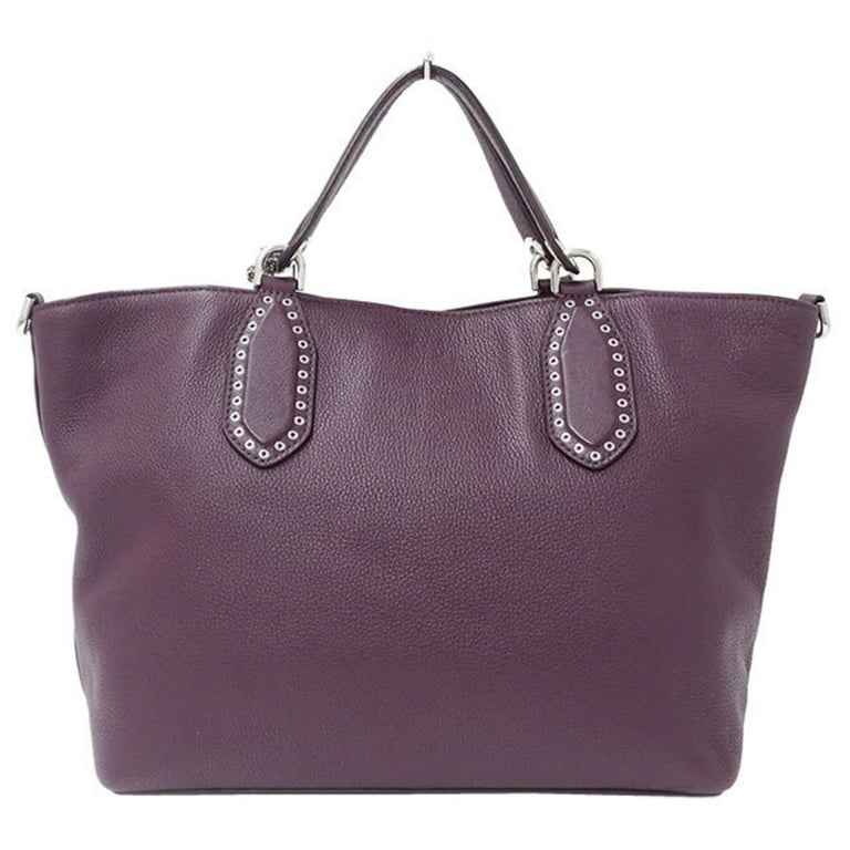 Authenticated Used Michael Kors MICHAEL KORS bag Lady's 2way handbag shoulder leather purple tassel