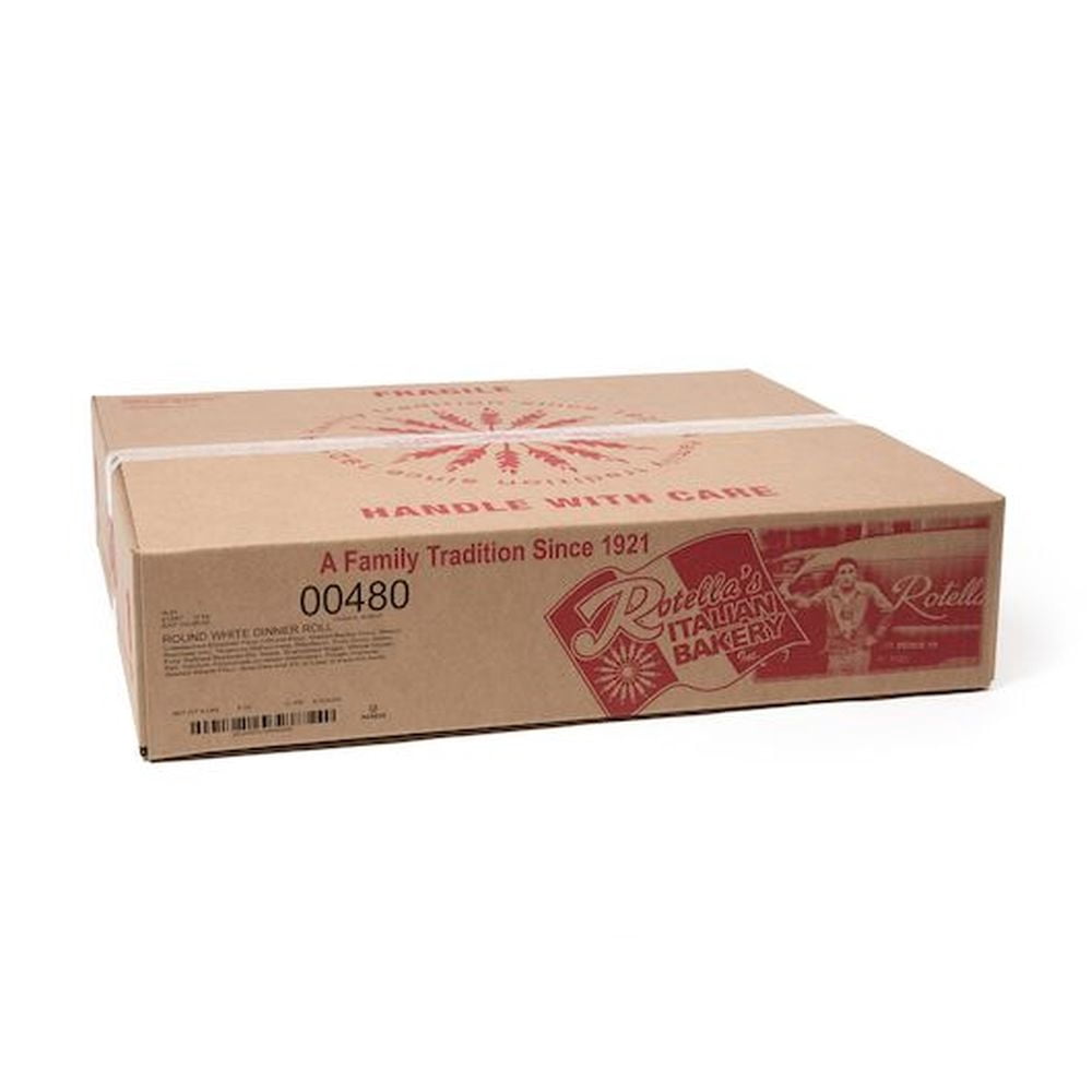 Rotellas Italian Bakery Round White Dinner Roll, 12 count -- 8 per case