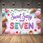 Yatrandify Ice Cream Theme Sweet Birthday Banner Candy Cone Decorative Backdrop for Kids Party Celebration Decoration Event