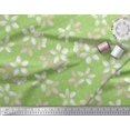 thumbnail image 2 of Soimoi Green Modal Satin Fabric Dot & Floral Decor Fabric Printed BTY 42 Inch Wide, 2 of 3