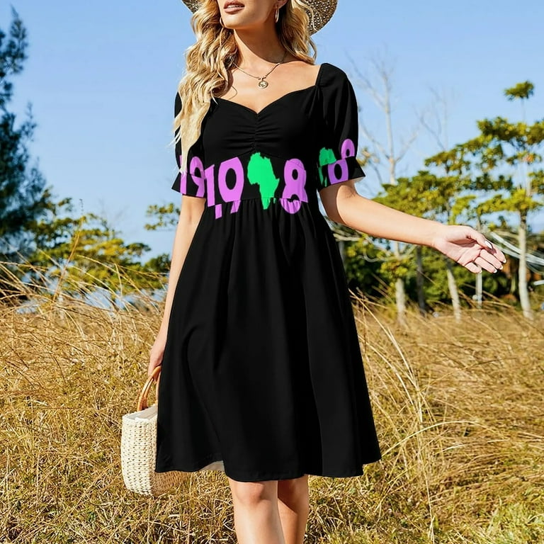 AFRICA 1908 AKA Pretty Girls Ivy Pearls Pink Green Phirst Pham Dress  elegant chic wedding evening dresses Female dress - Walmart.com