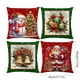 thumbnail image 2 of Juego de 4 fundas de almohada navideñas | Fundas de almohada con estampado navideño de Papá Noel | Fundas de cojín decorativas de poliéster de 45 x 45 cm para sofá cama y salón, 2 of 5