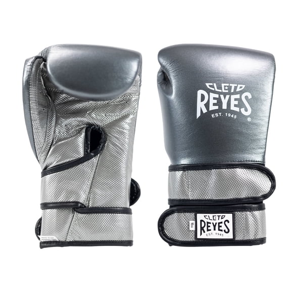 Cleto Reyes Hero Double Loop Boxing Gloves for Men and Women (14 oz, Oxford/Gray Silver)