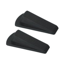 Door Stoppers for Bottom of Door, 2 Pack Stopper Wedge for Tile Concrete Carpet Wood Heavy Duty Door, Black