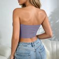 thumbnail image 4 of Umfun Basic Solid Color Strapless Tube Top Bandeau for Women Casual Party - Slim Fit Stretchy Crop Top for Daily Wear., 4 of 6