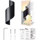 thumbnail image 4 of Aplique de pared 10W blanco cálido, lámpara de pared moderna interior/exterior, iluminación de pared LED, 3000K aplique de pared exterior IP65 para jardín, sala de estar, baño, dormitorio, negro JFHHH pequeña, 4 of 5