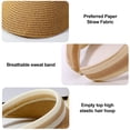 thumbnail image 3 of Sombrero de paja con protección solar para exteriores, con circunferencia de cabeza de 56 a 58 cm, con aleros grandes, antiultravioleta, para verano, 3 of 5