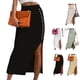thumbnail image 4 of Falda ajustada, falda midi ajustada dividida Falda midi Falda dividida de punto acanalado Confiabilidad excepcional, 4 of 6