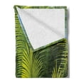 thumbnail image 2 of Palm Tree Soft Flannel Fleece Throw Blanket, Plam Tree Foliage Tropical Plants Leaves Forest Theme Exotic Natural Beauty Image, Cozy Plush for Indoor and Outdoor Use, 70" x 90", Green, by Ambesonne, 2 of 5