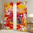 thumbnail image 2 of Erosebridal American Football 30%-50% Room Darkening Blackout Curtain Kansas Curtains for Bedroom Living Room (2 Panels, 38 x 45 Inch) Football City Blackout Curtains Rugby Sports Window Treatments, 2 of 6