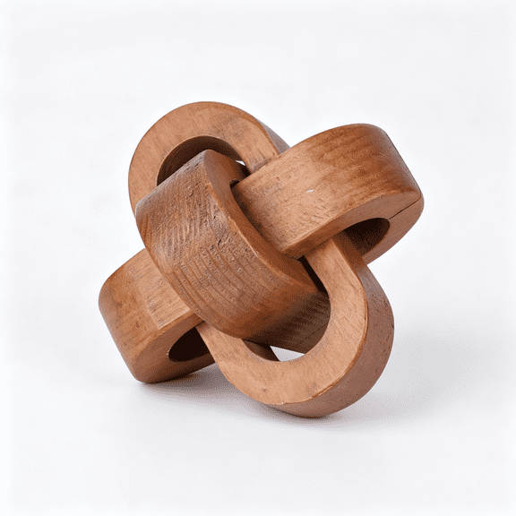 LQSEO Wood Knot Chain Link Decorwood Knot Decor 3 Link Boho Wooden Hand Carved Decorative Wooden Links Knots Wood Chain Link Decor for Coffee Table Entryway Modern Farmhouse Shelf Decoration