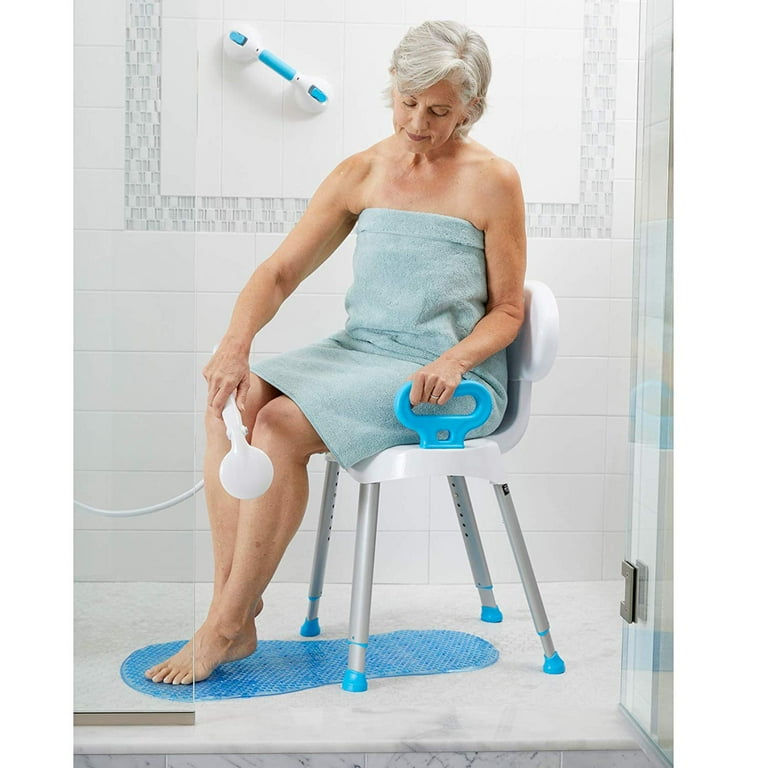 Carex E Z Bath and Shower Seat with Handles and Back for Support