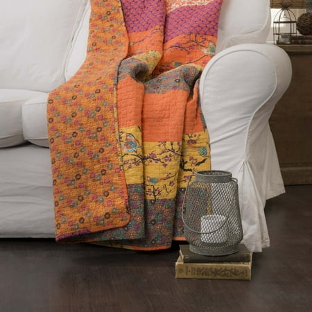 Lush Decor Royal Empire Stripe Throw, 60x50, Tangerine, Single